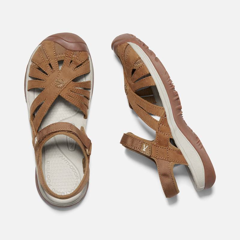 Keen Rose Leather Trekkingsandalen Damen DE-80915 Tan - Keen Damenschuhe Braun